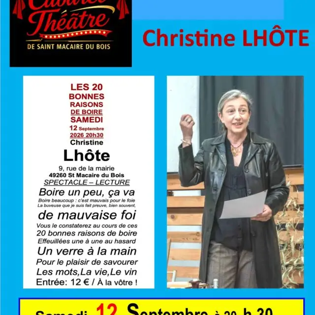 Affiche Christine LOTHE samedei 12 septembre 2026 à 20h 30 avec bouteille numérique