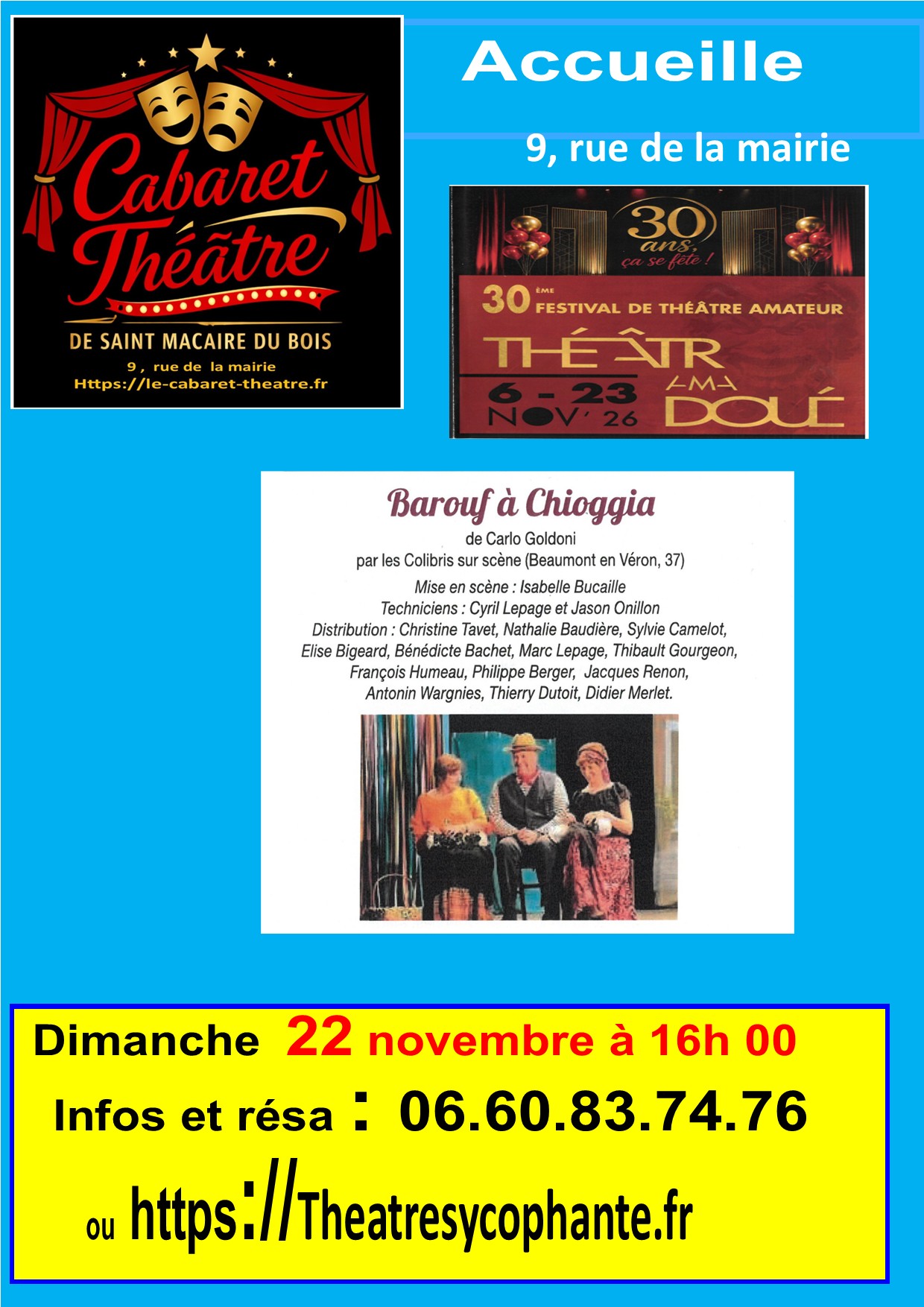 affiche theatramadoue 2026 Barouf à Coggia