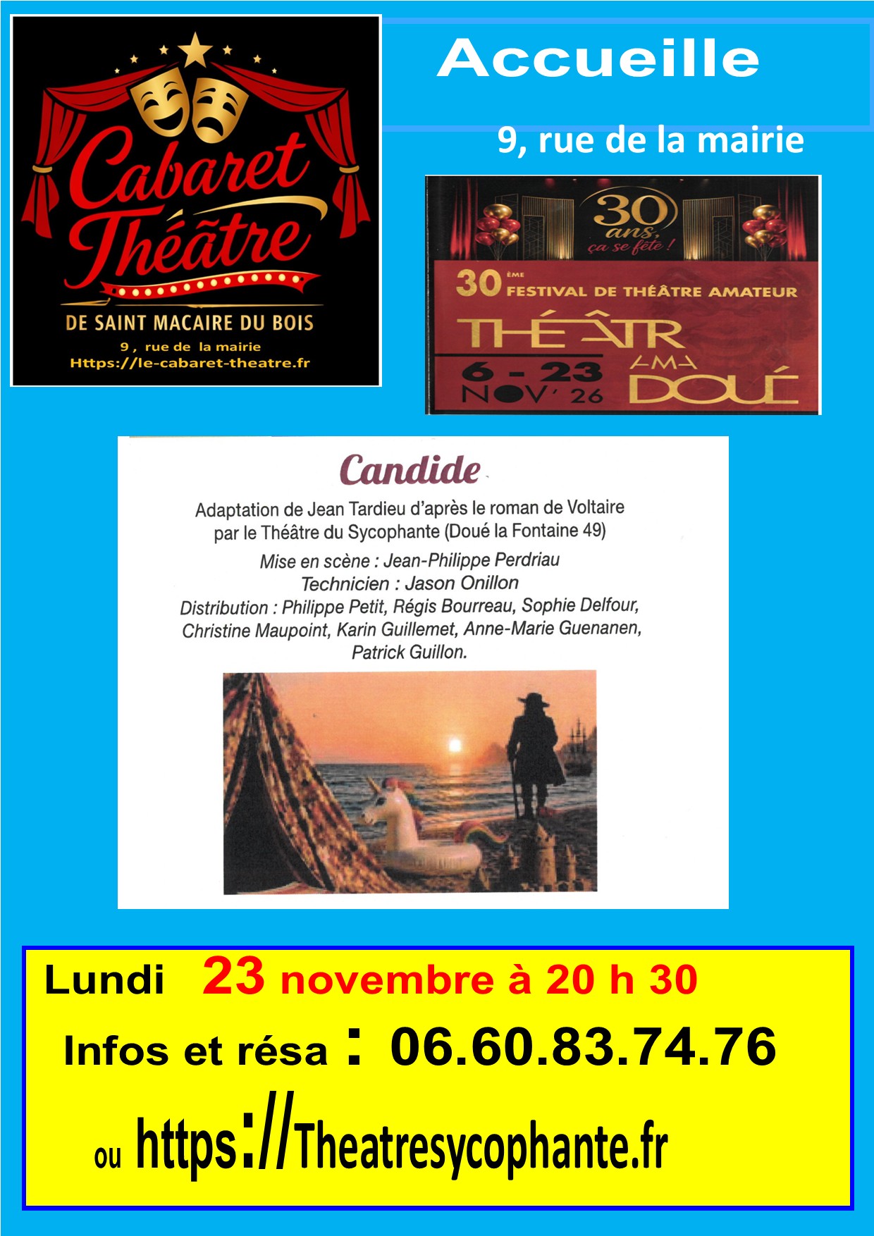 affiche theatramadoue 2026 Candide