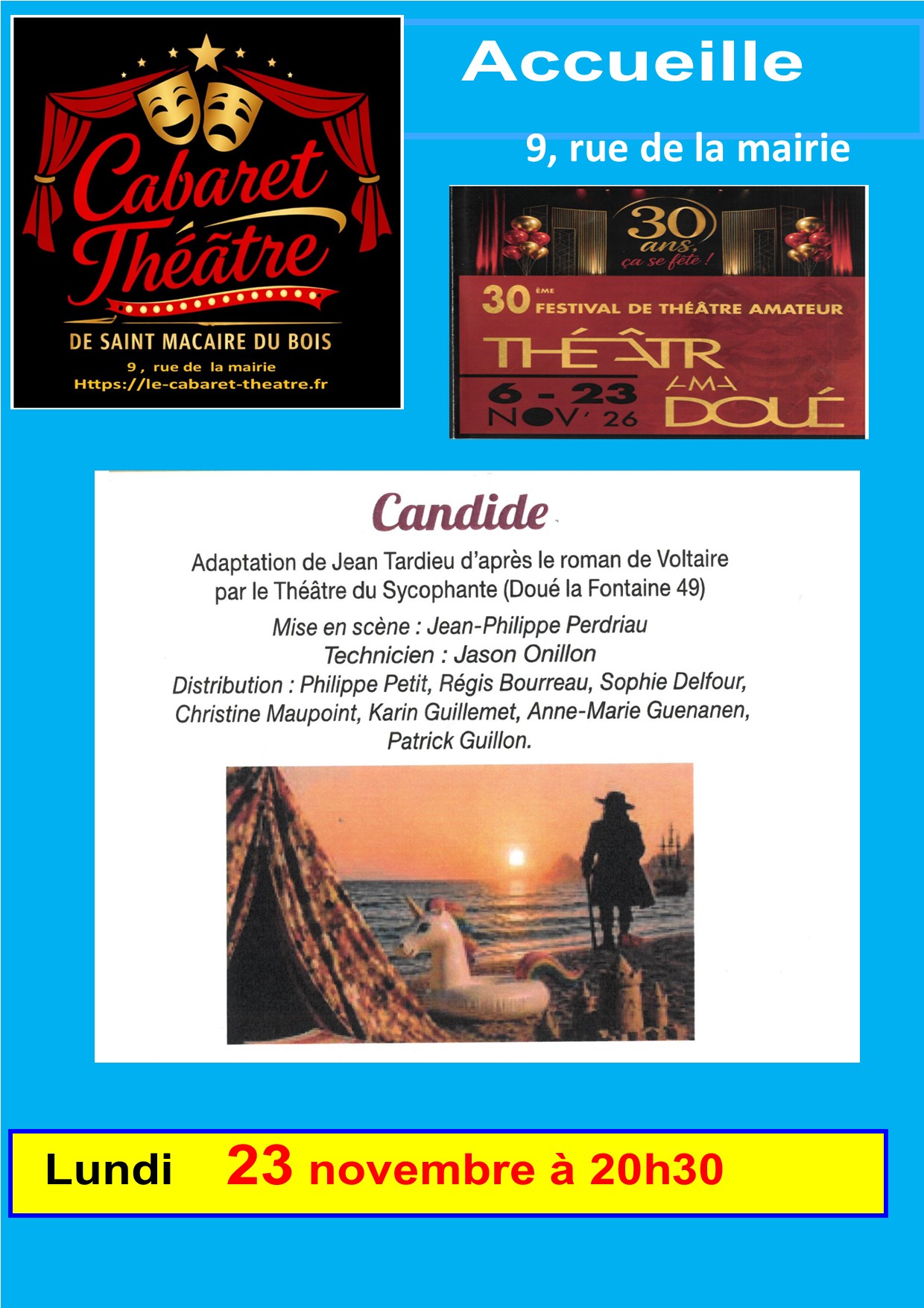 affiche theatramadoue 2026 Candide