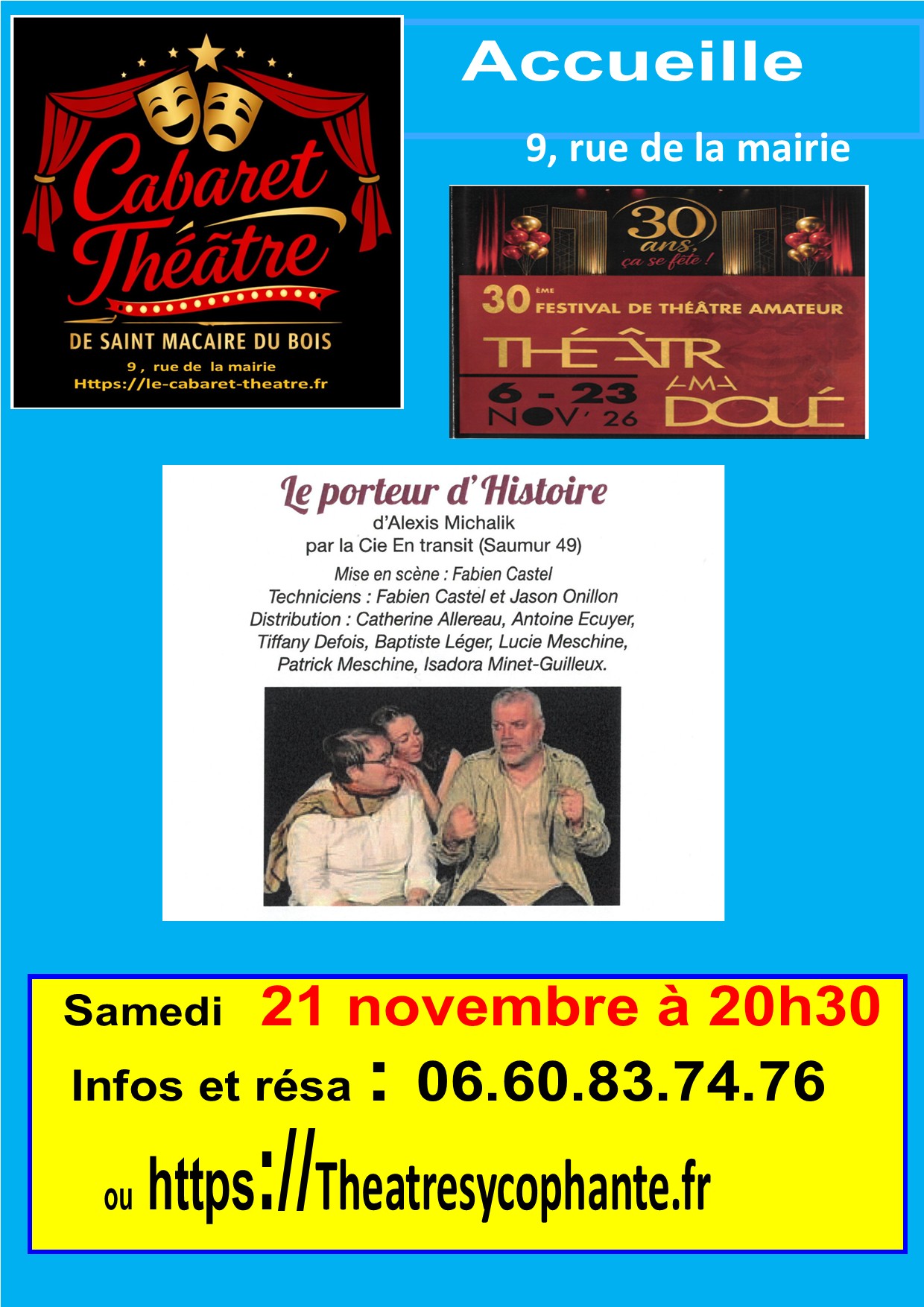 affiche theatramadoue 2026 porteur d'histoire