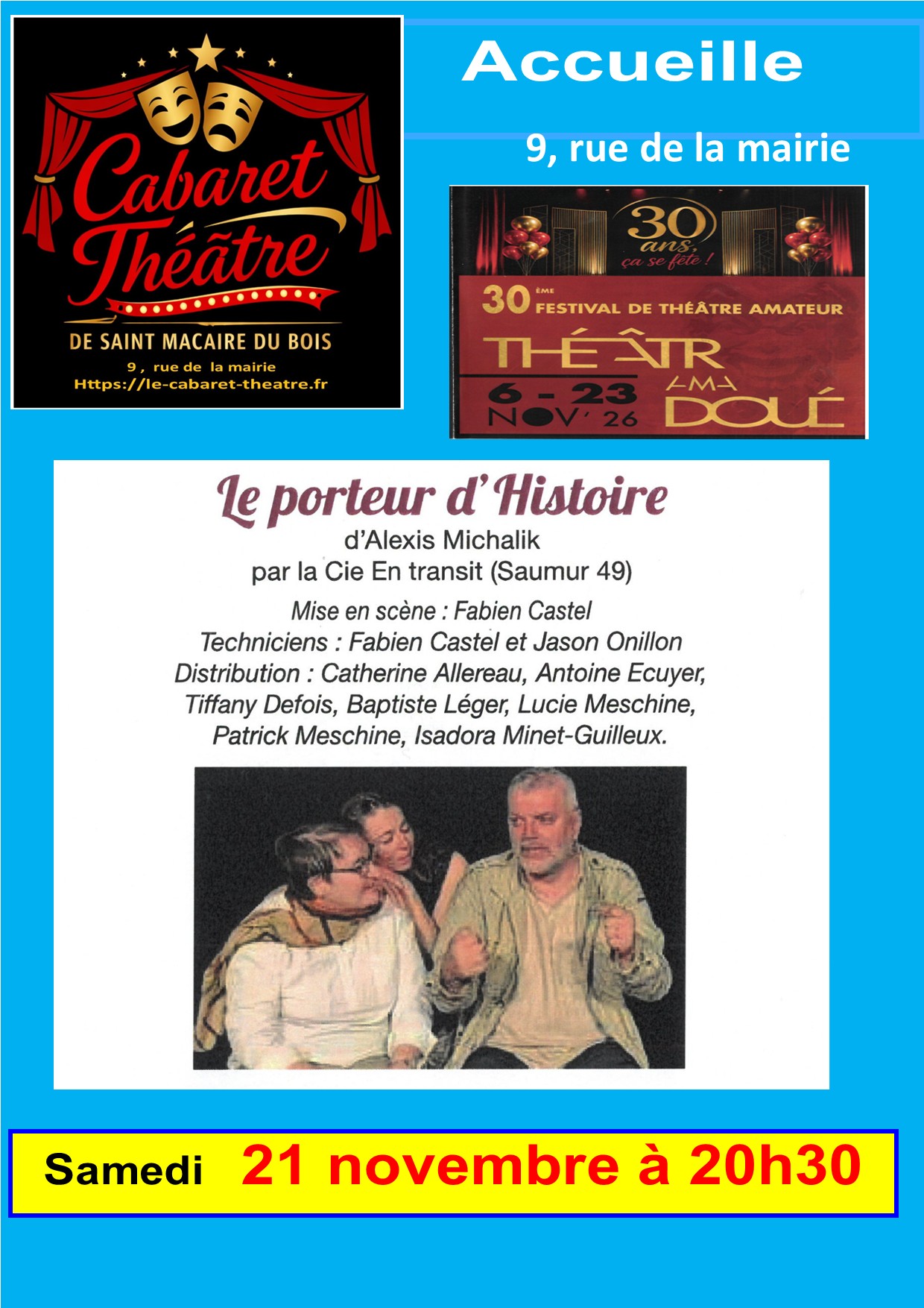 affiche theatramadoue 2026 porteur d'histoire